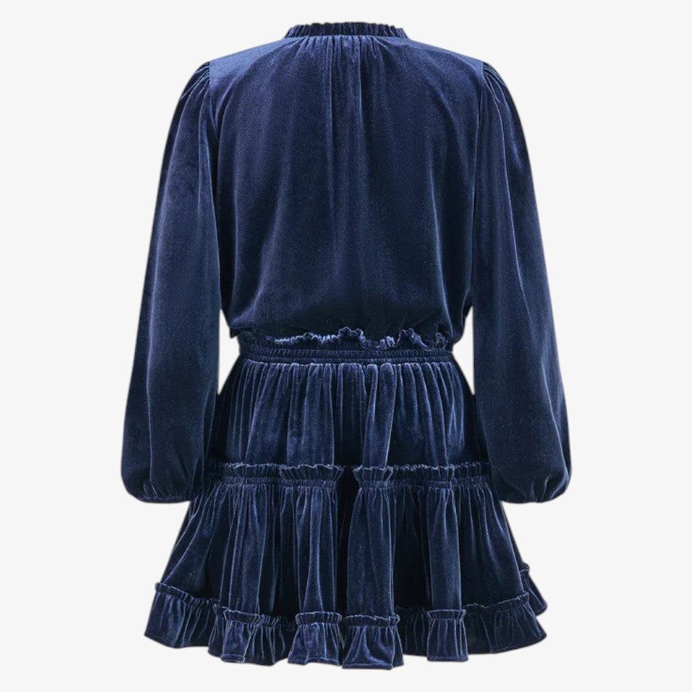Symphony Velvet Dress - Navy