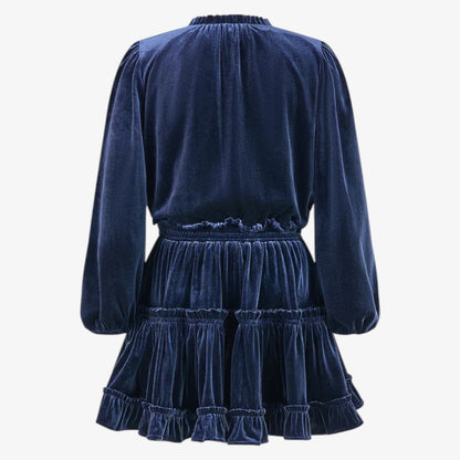 Symphony Velvet Dress - Navy