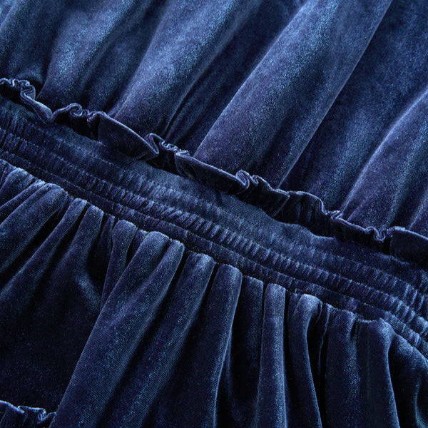 Symphony Velvet Dress - Navy