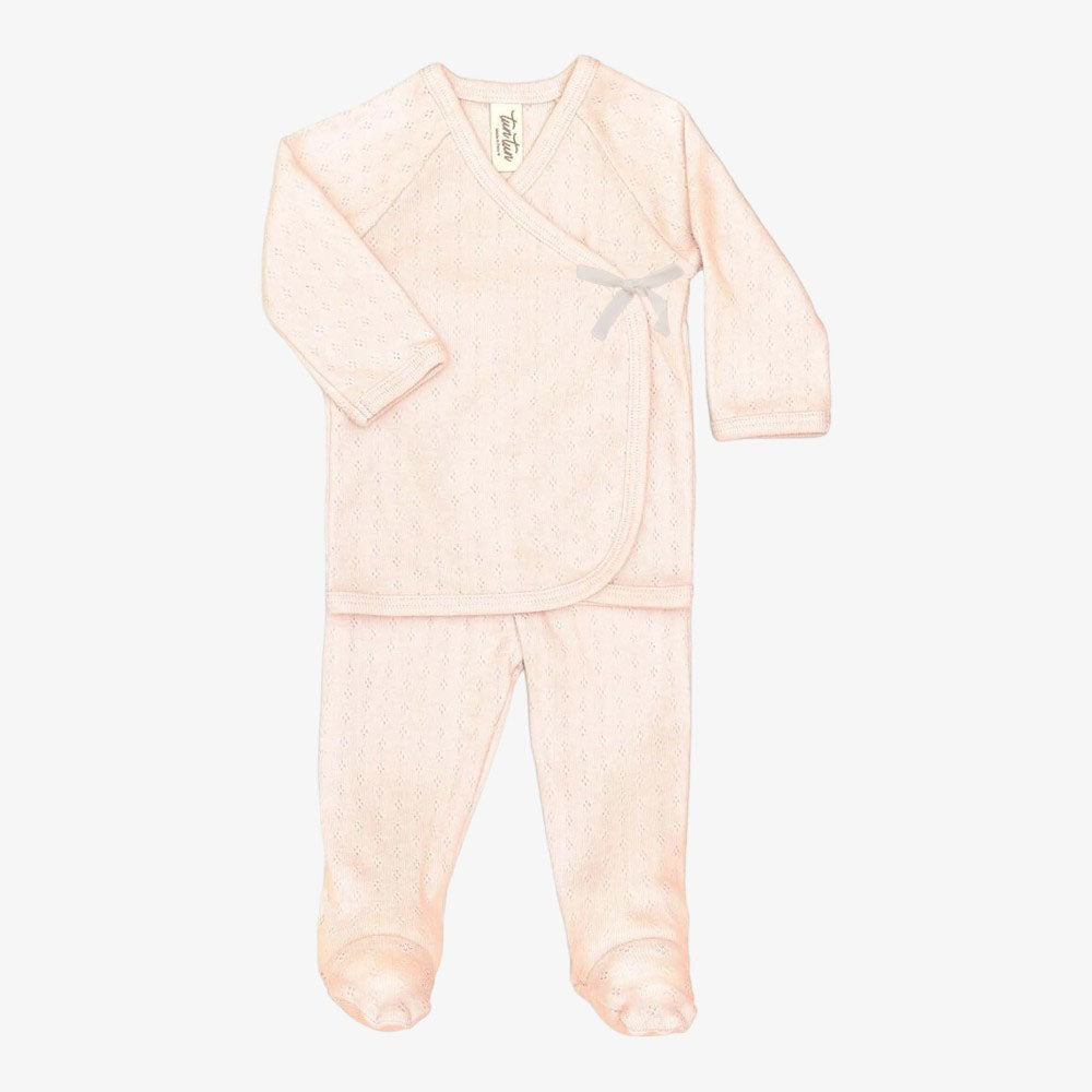 Pointelle Kimono Set - Baby Pink