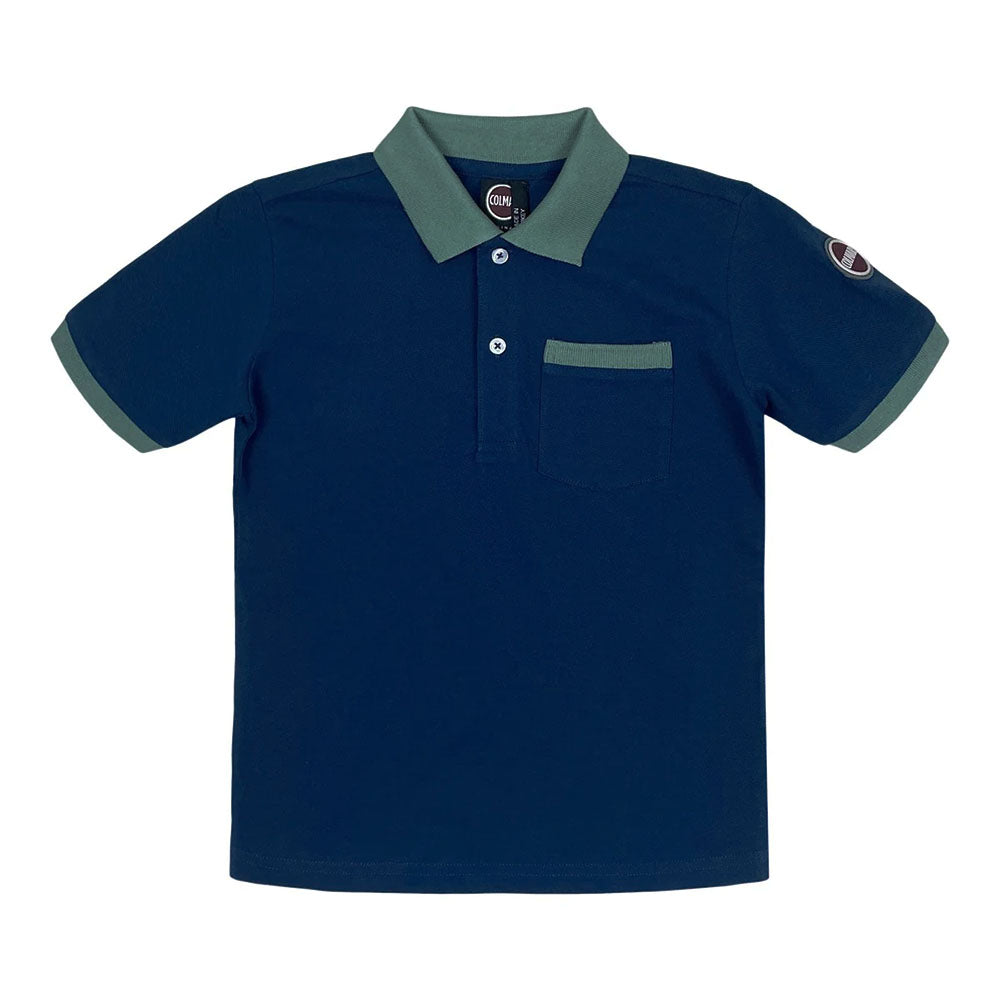 Colored Collar Polo T-Shirt - Dark Blue