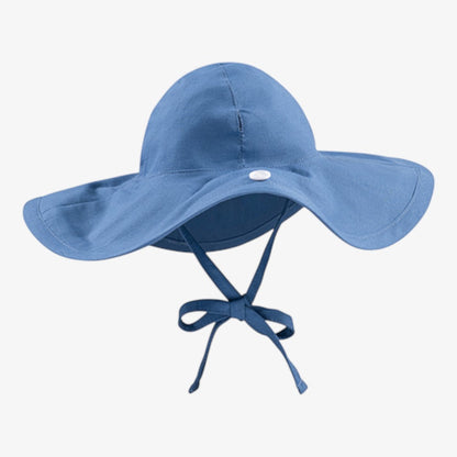 Sun Hat - Denim Dots