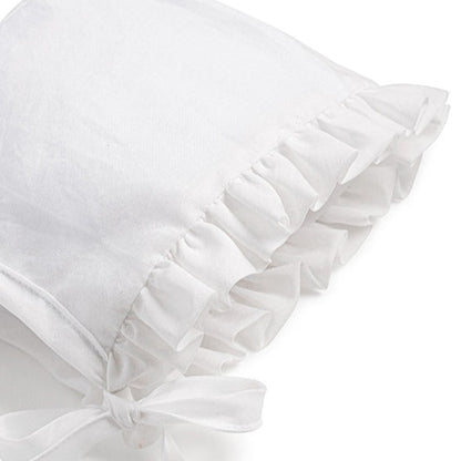 Ruffled Cotton Bonnet - White