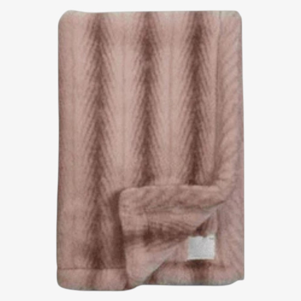 Chevron Plush Blanket - Mauve