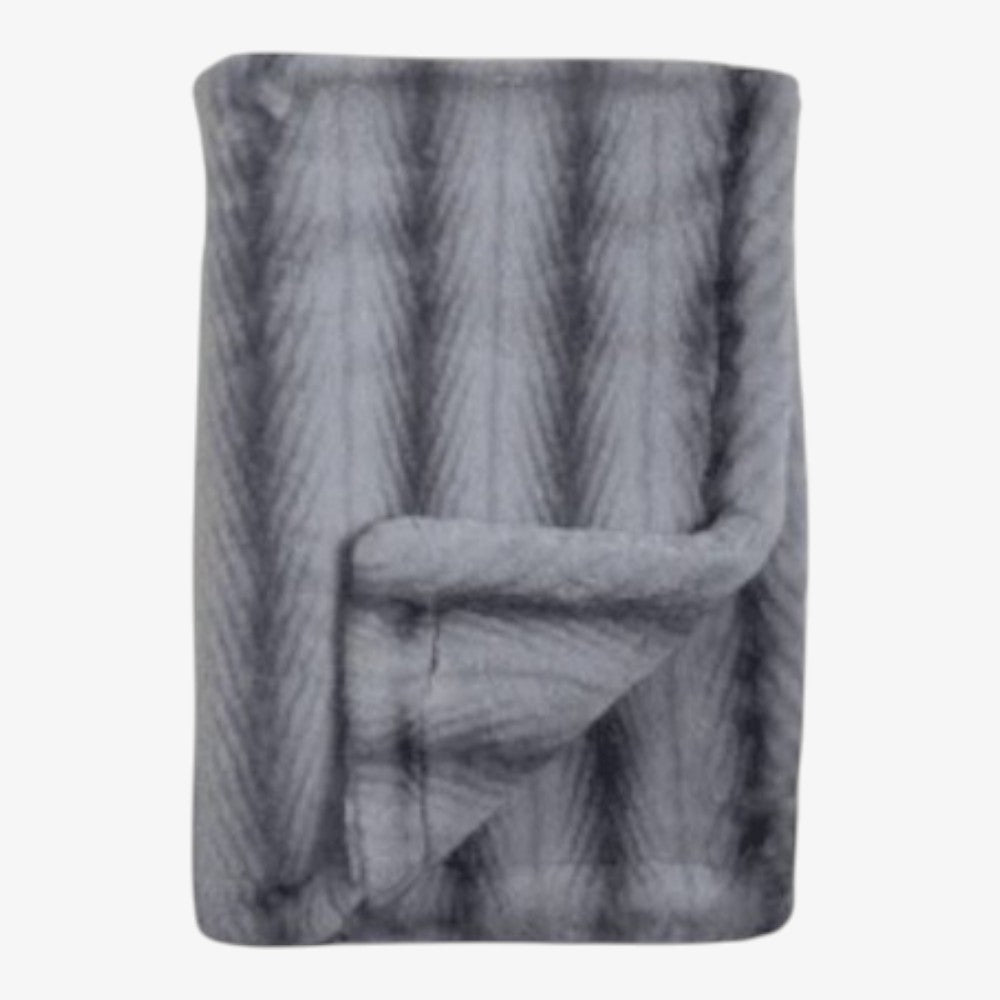 Chevron Plush Blanket - Blue