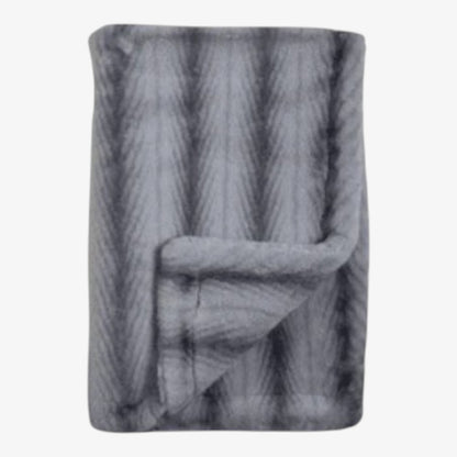 Chevron Plush Blanket - Blue
