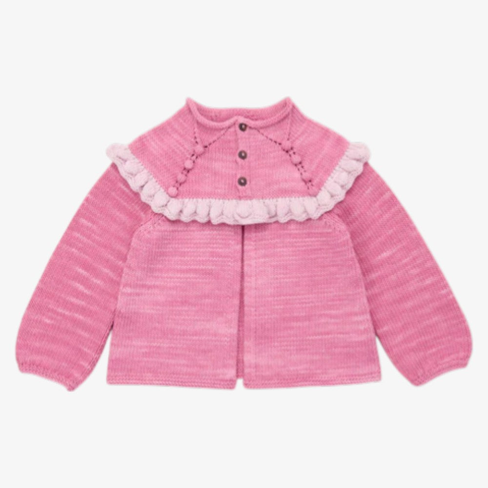 Ruffle Cardigan - Azalea