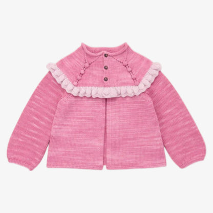 Ruffle Cardigan - Azalea