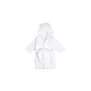 Natemia Organic Cotton Hooded Robe - White