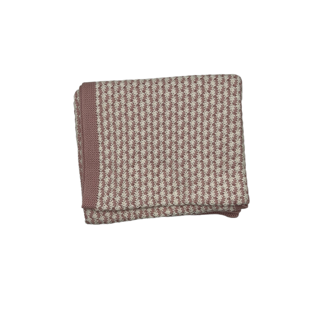 Tun Tun Lily Blanket - Dusty Rose/natural