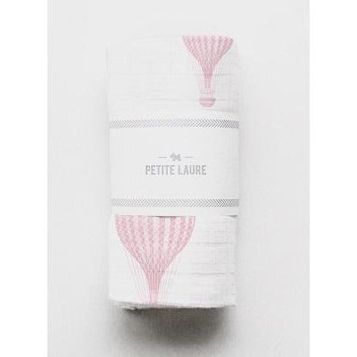 Petite Laure Hot Air Balloons Bamboo Swaddle - Dusty Pink