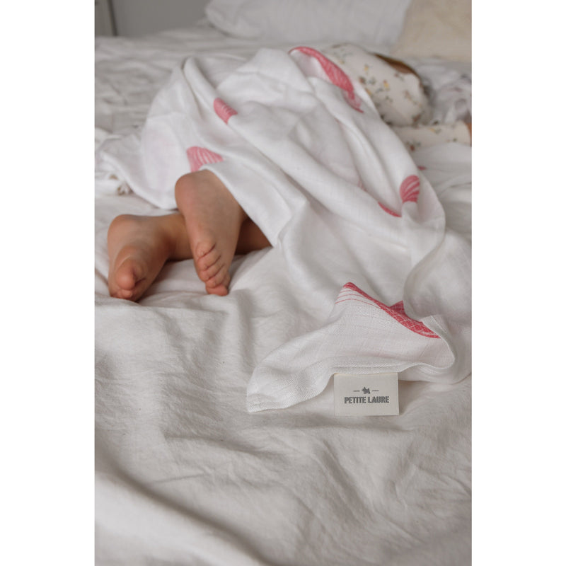 Petite Laure Hot Air Balloons Bamboo Swaddle - Pink
