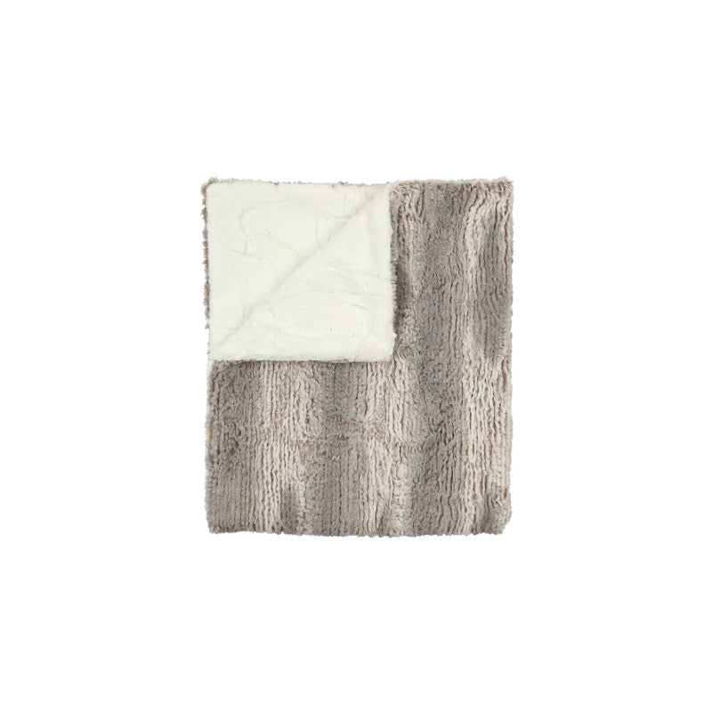 Peluche Stone Fur Blanket - Black & Natural
