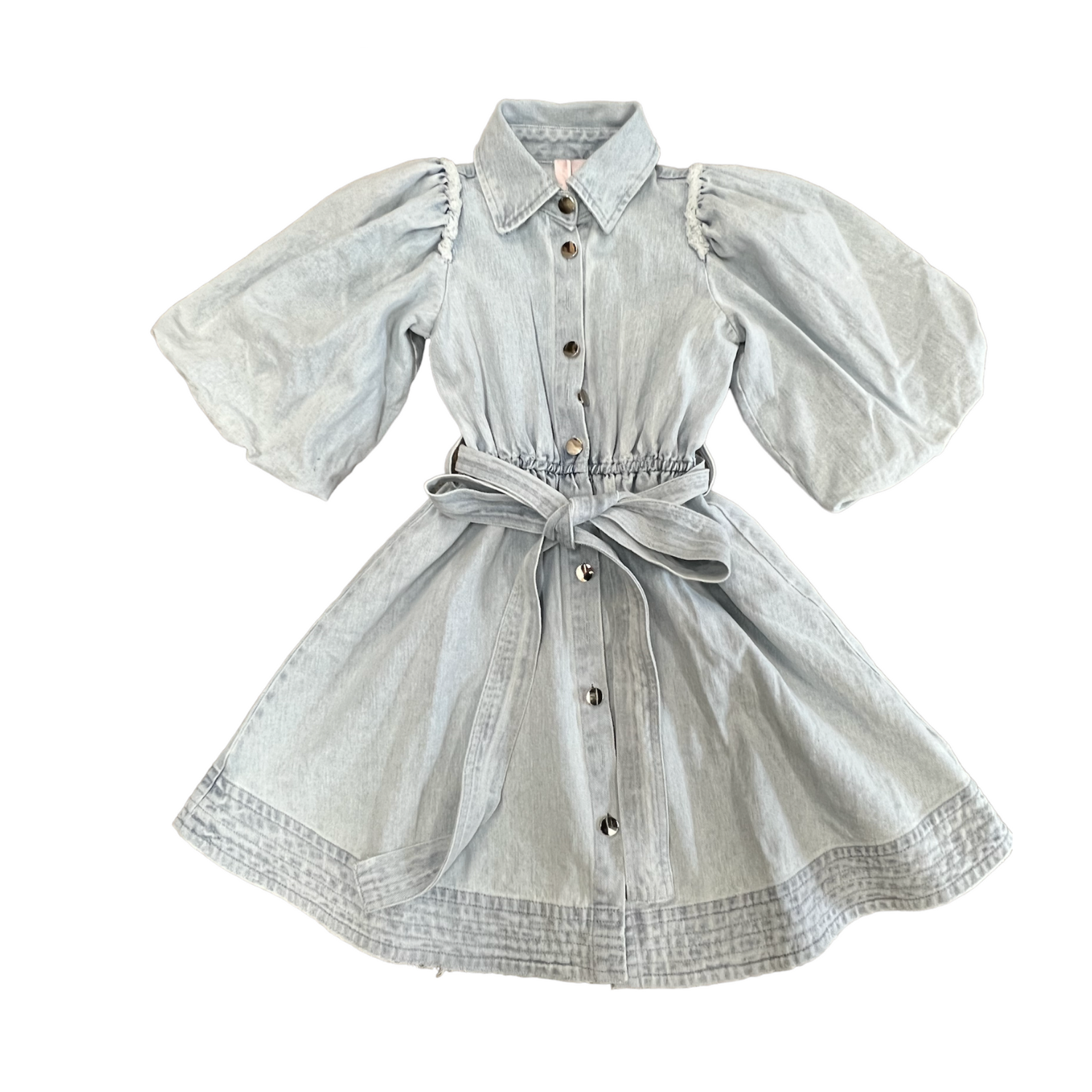 Petite Amalie Denim Button Dress - Light Denim