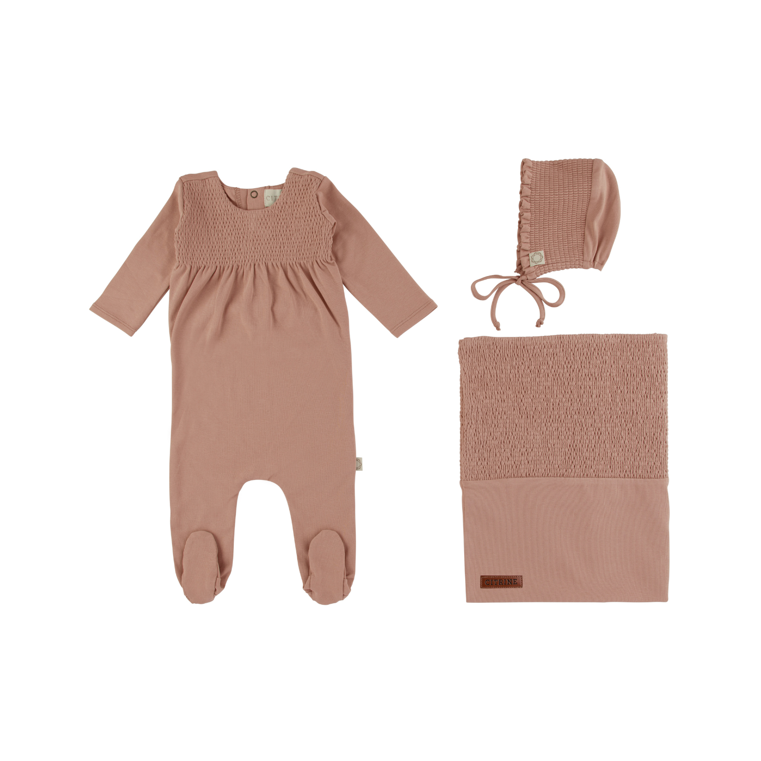 Thiner Smocked Take Me Home Set - Antique Rose