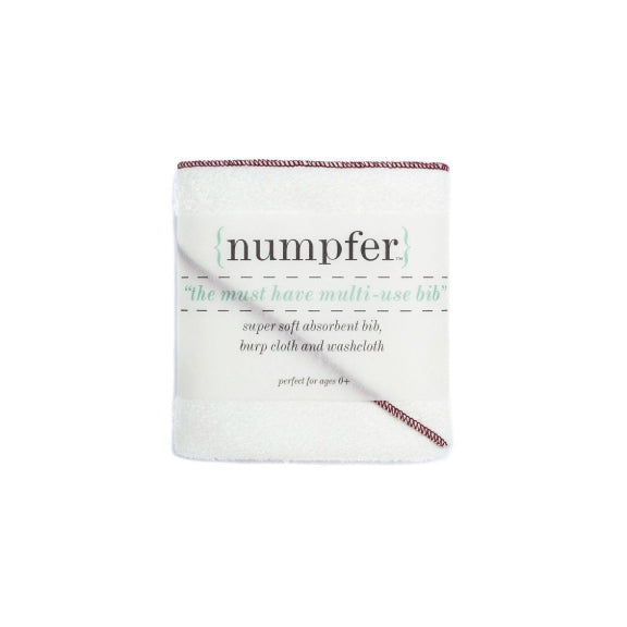 Numpfer """Multi Use Bib, Burp Cloth And Washcloth""" - Burgundy