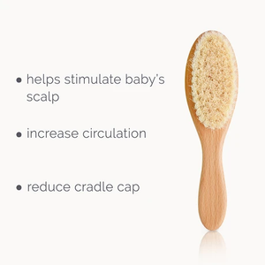 Natemia Wooden Baby Hair Brush With Natural Bristles - N/a