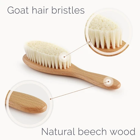 Natemia Wooden Baby Hair Brush & Comb Set - N/a