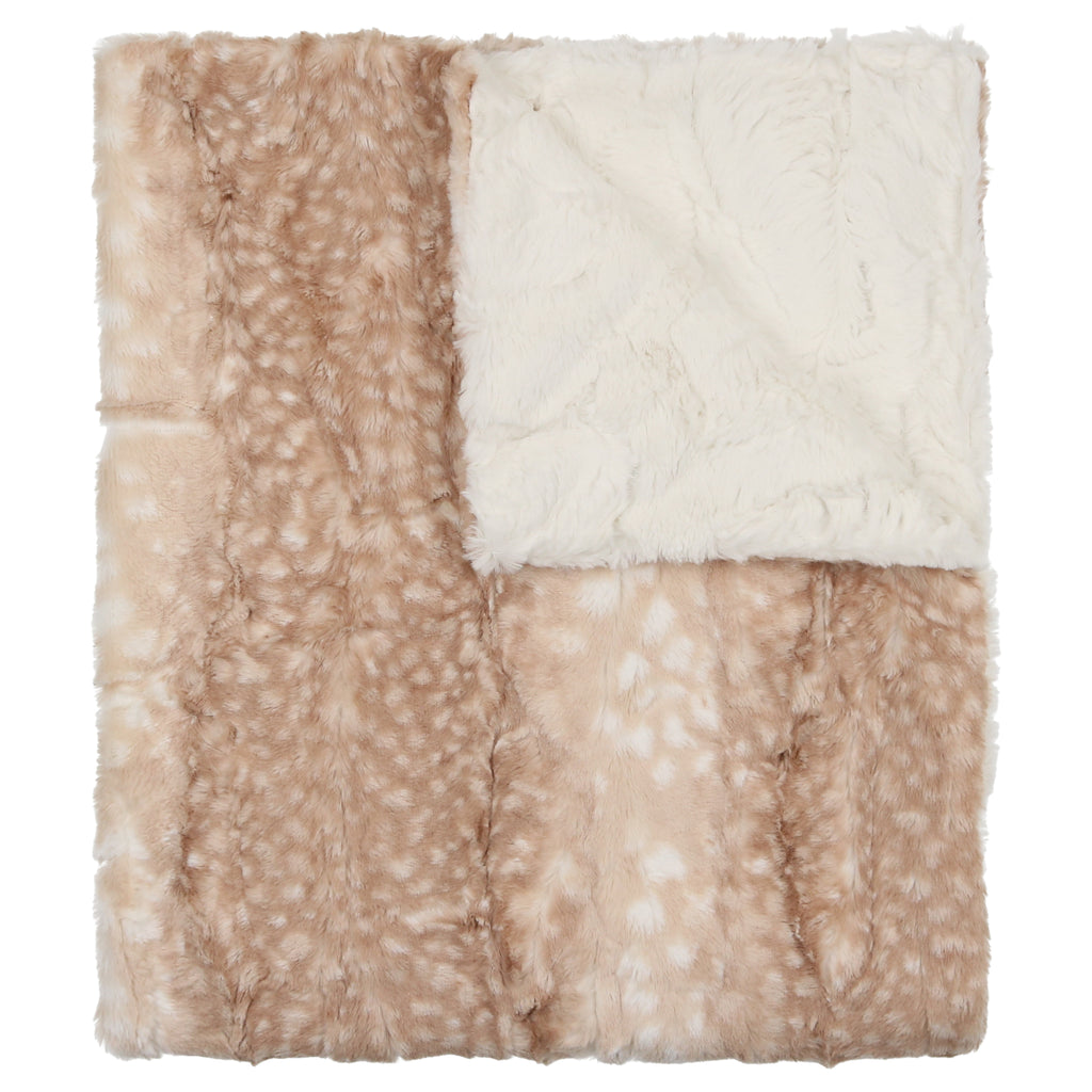 Peluche Leopard Blanket - Beige/natural