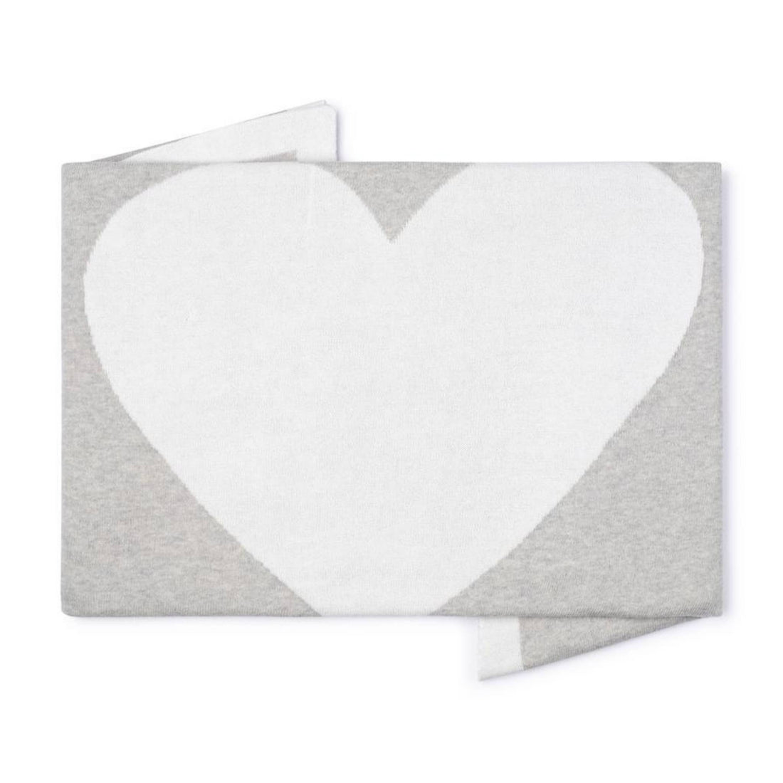 Heart Blanket - Vanilla/grey