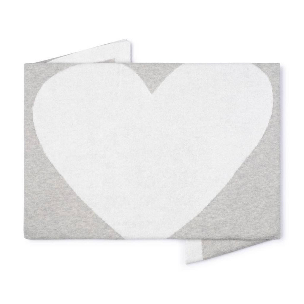 Heart Blanket - Vanilla/grey