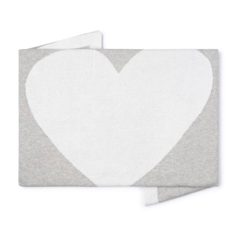 Domani Home Heart Blanket - Vanilla/grey