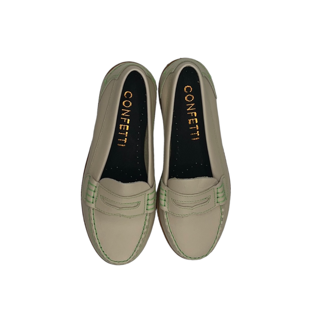 Confetti Penny Loafers - Sand Leather