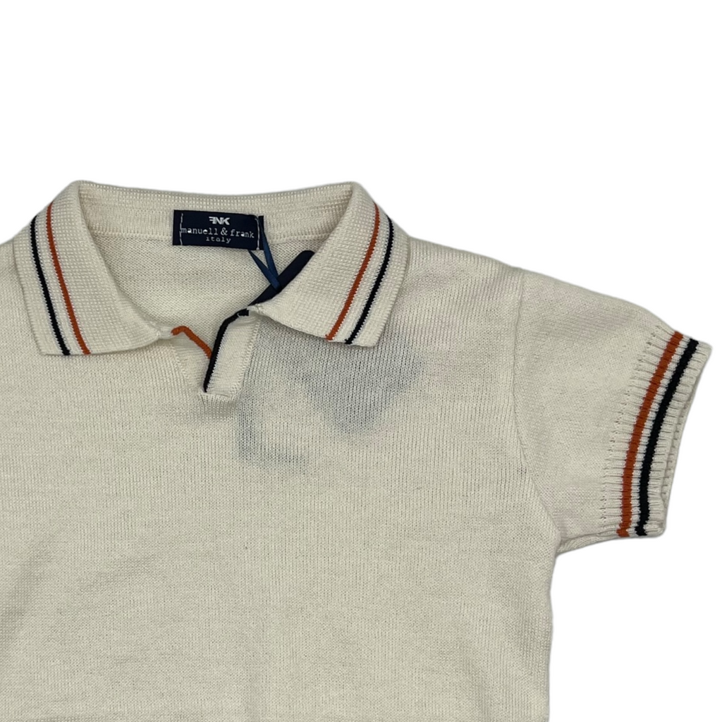 Manuelle Frank Polo Shirt - Cream/blue/orange