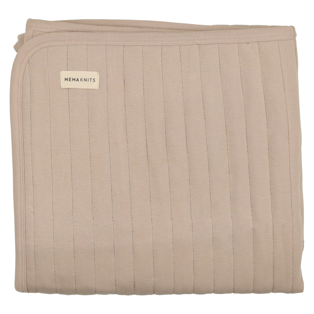 Mema Knits Quilted Blanket - Oatmeal