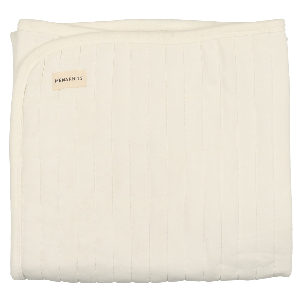 Mema Knits Quilted Blanket - White
