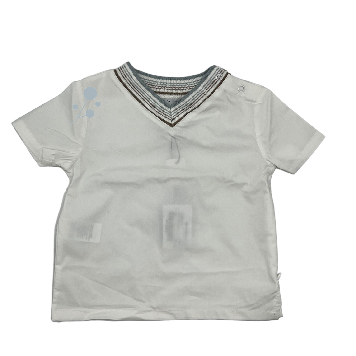 Mann V-Ribbed Shirt - White/powder Blue