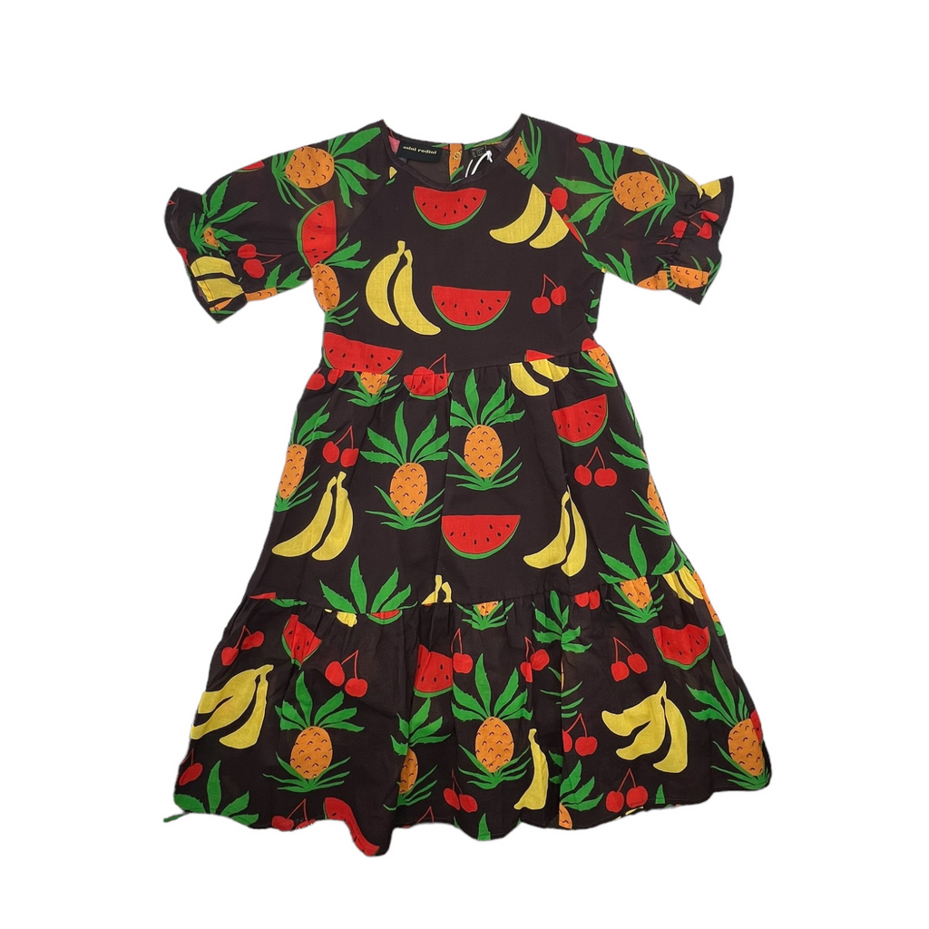 Mini Rodini Fruits Woven Dress - Brown