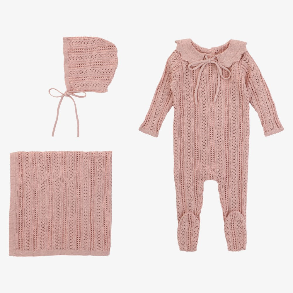 Rompp Pointelle Knit Take Me Home Set - Light Pink