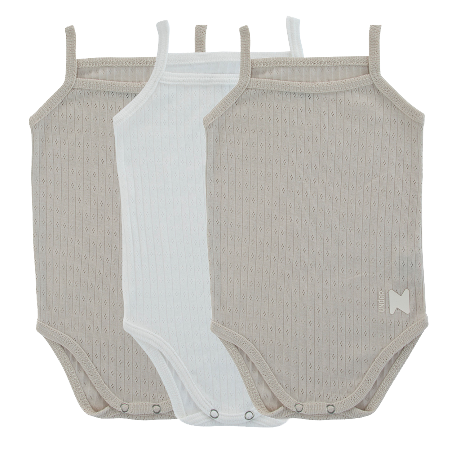 3Pk Pointelle Bodysuits - Natural Boy/white