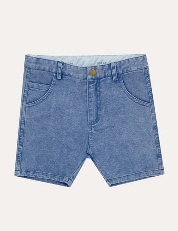 Denim Wash Shorts - Light Blue