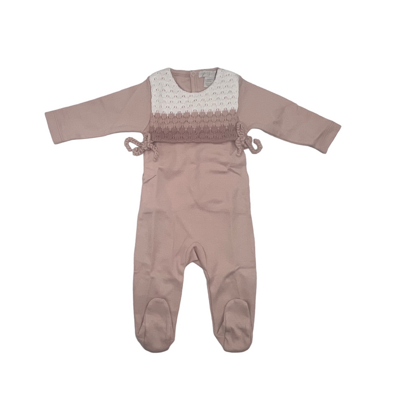 Chant De Joie Knitted Footie - Rose/comb