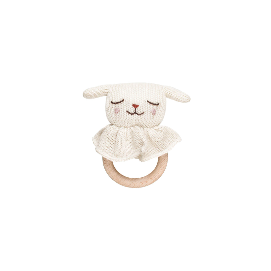 Lamb Teething Ring - White