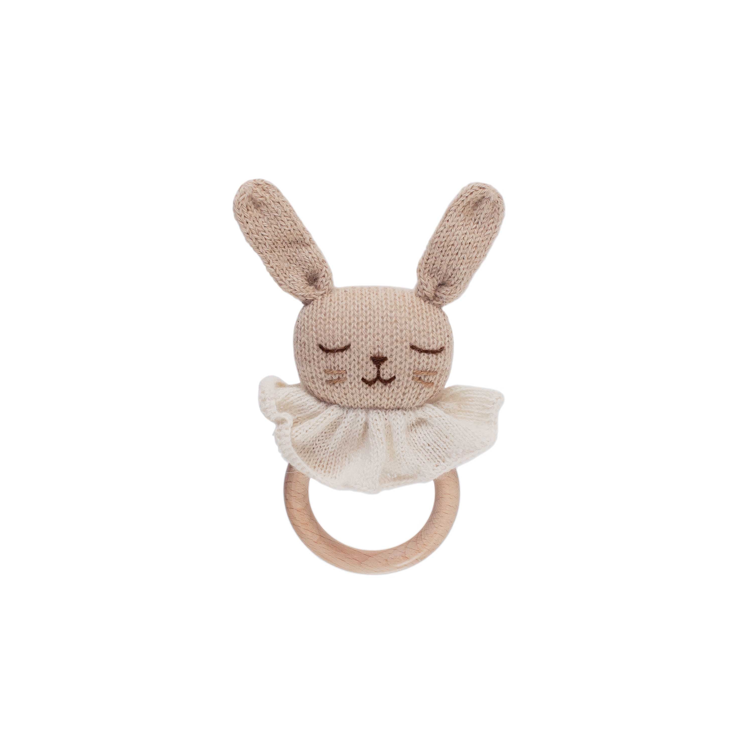 Bunny Teething Ring  - Sand