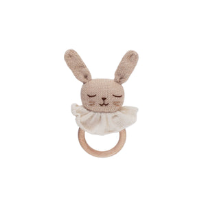 Main Sauvage Bunny Teething Ring  - Sand