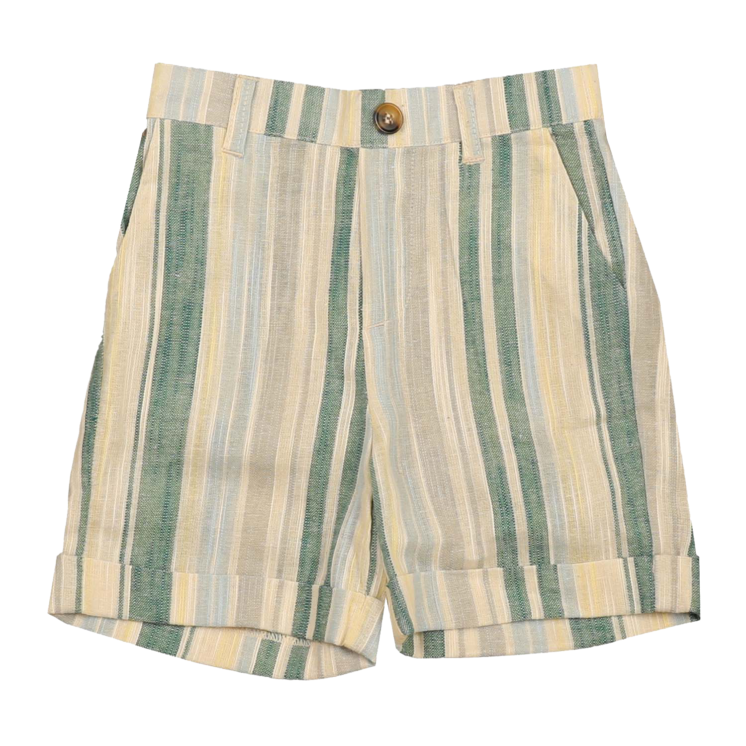 Belati Linen Stripe Shorts - Duck Blue