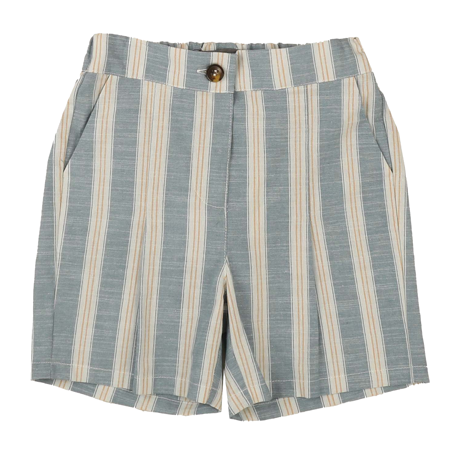 Belati Linen Stripe Shorts - Marina