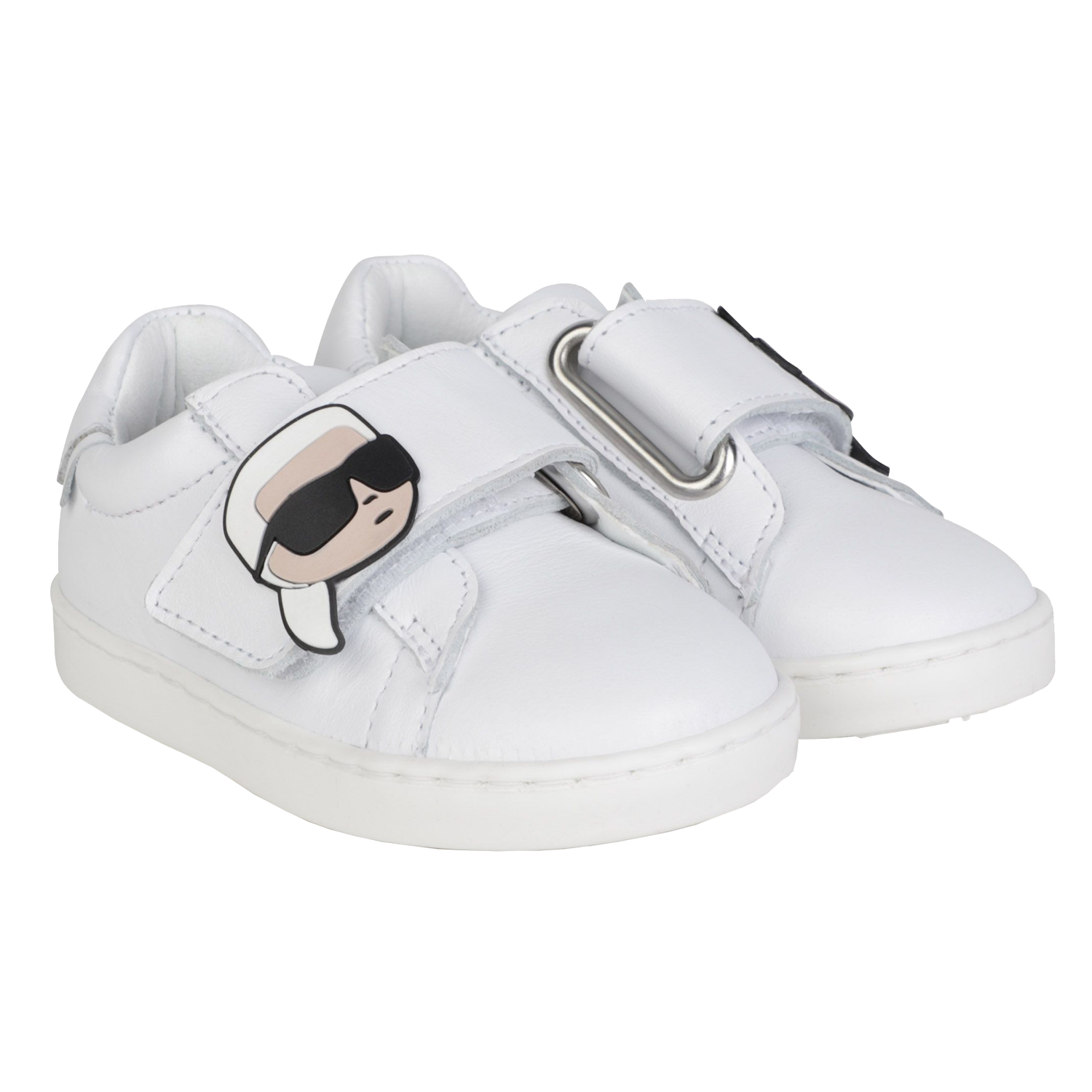 Karl Lagerfeld Velcro Sneakers With Patch - White