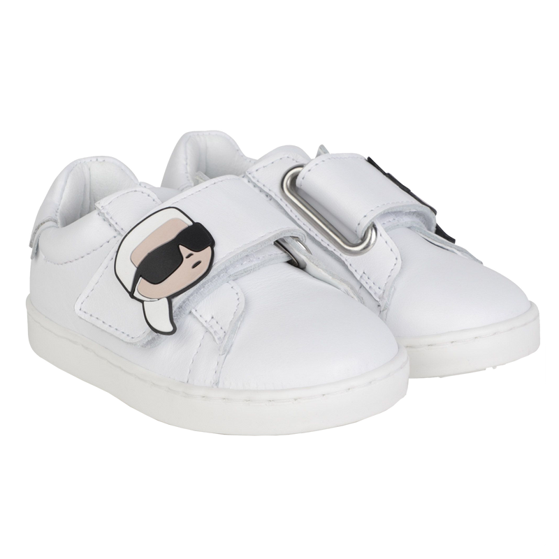 Karl Lagerfeld Velcro Sneakers With Patch - White