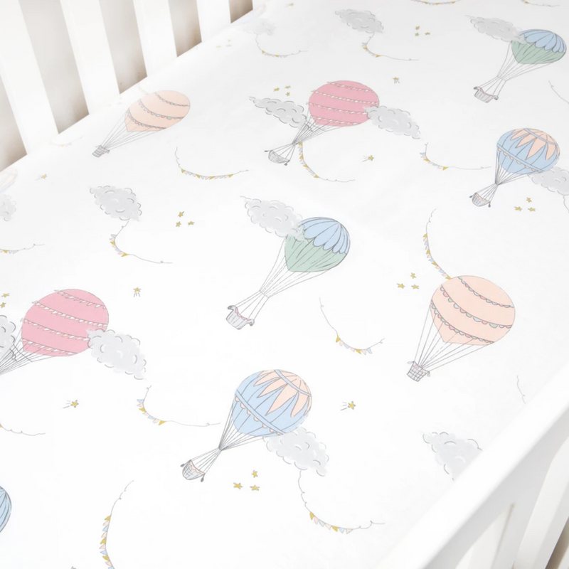 Gooselings Touch The Sky Crib Sheet - Pink