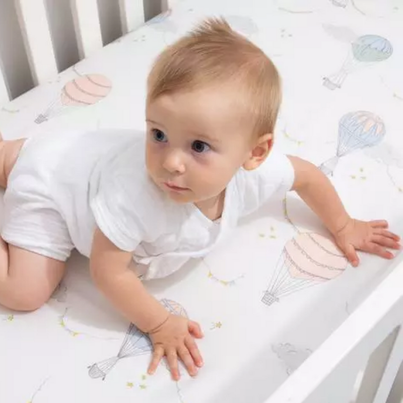 Gooselings Touch The Sky Crib Sheet - Pink