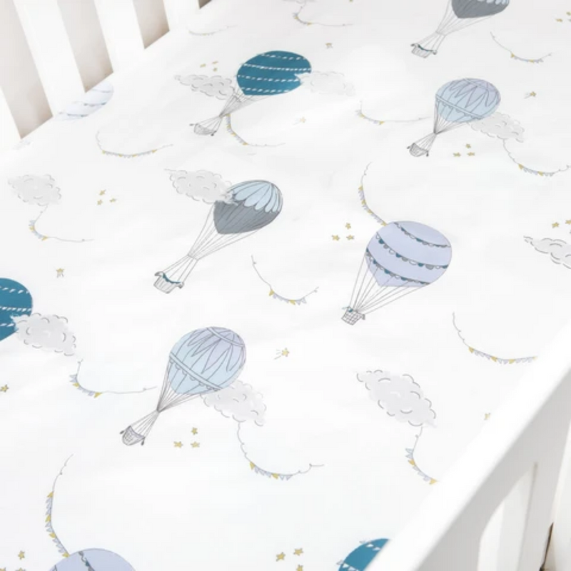 Gooselings Touch The Sky Crib Sheet - Blue