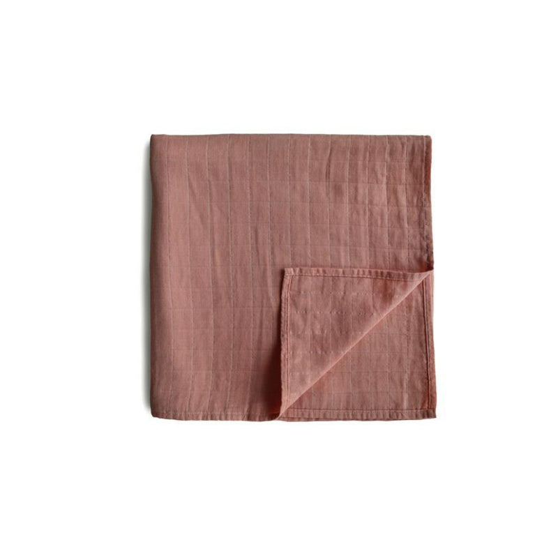 Mushie & Co.  Muslin Swaddle Blanket  - Cedar