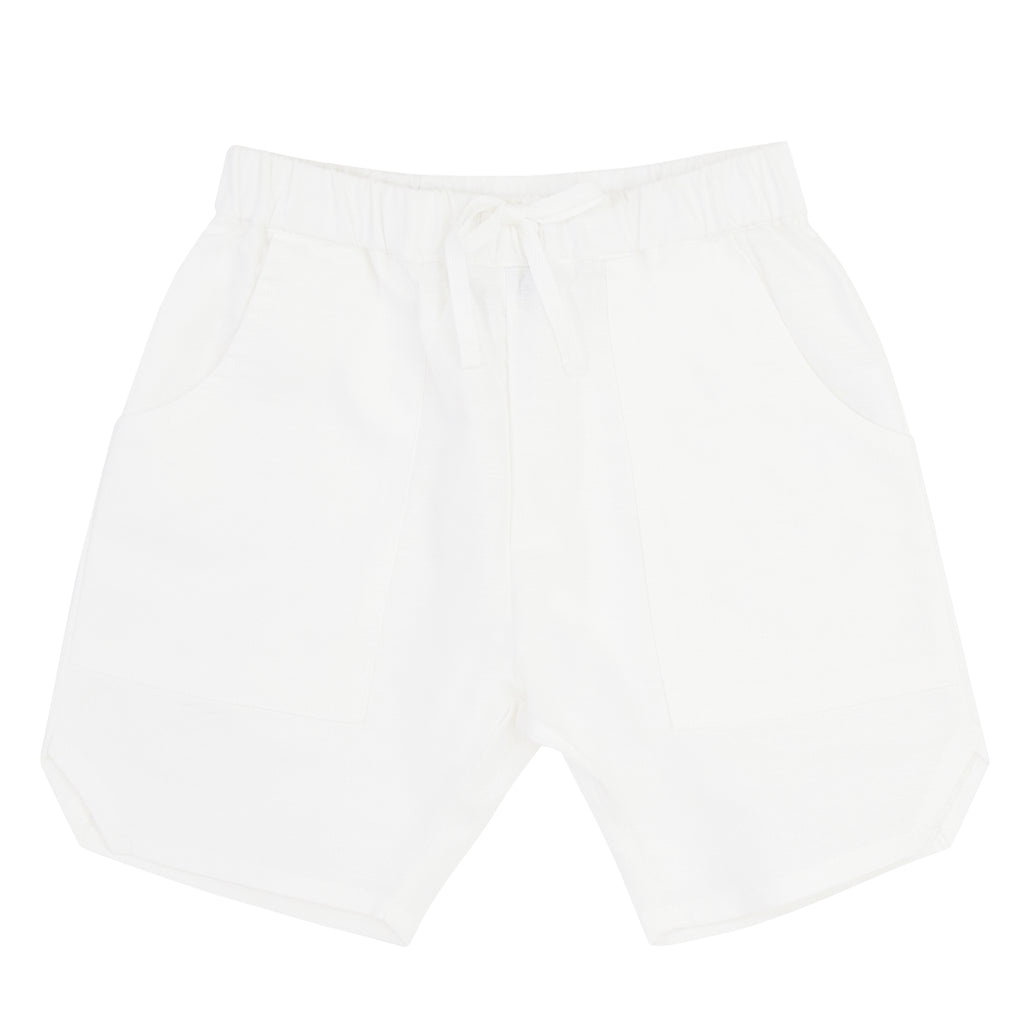 Crew Kids Linen Shorts - White