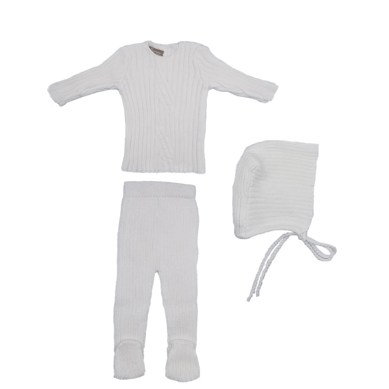 3Pc Knit Set - White