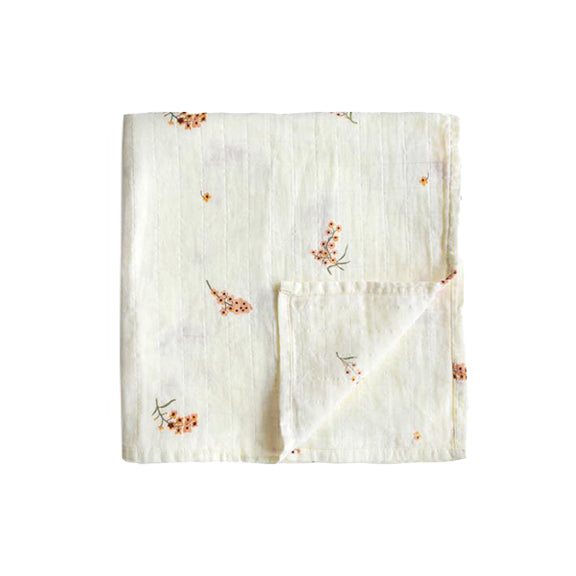 Mushie & Co.  Muslin Swaddle Blanket  - Florals